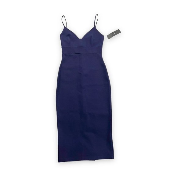 Lulu's Don't Tell 'Em Navy Blue Bodycon Midi Dress XS NWT - Picture 7 of 10
